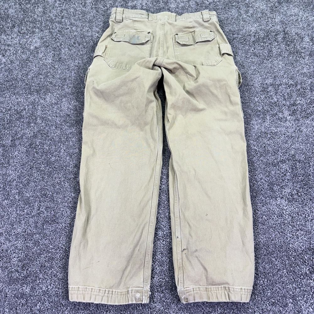 Duluth Trading Co Pants Mens 34x32 Beige Flex Fire Hose Cargo Workwear Utility - Picture 2 of 14